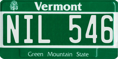 VT license plate NIL546