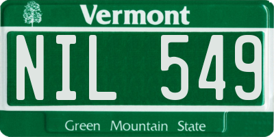 VT license plate NIL549