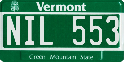 VT license plate NIL553