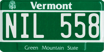 VT license plate NIL558