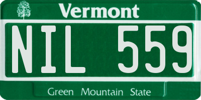 VT license plate NIL559