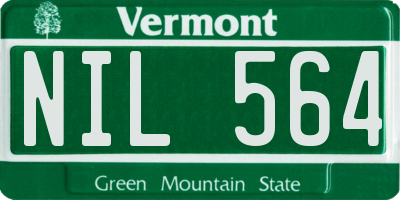 VT license plate NIL564