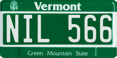 VT license plate NIL566