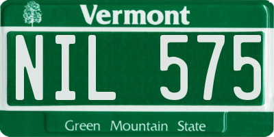 VT license plate NIL575