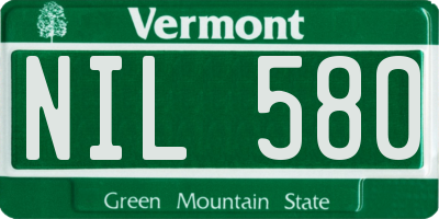 VT license plate NIL580