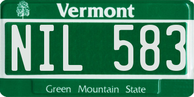 VT license plate NIL583