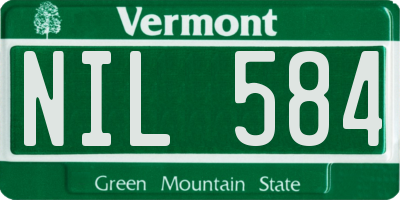 VT license plate NIL584