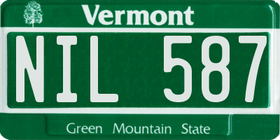 VT license plate NIL587
