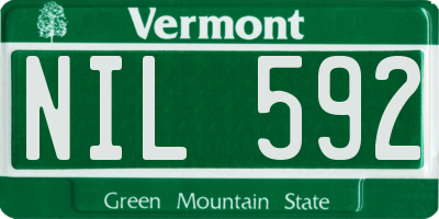 VT license plate NIL592