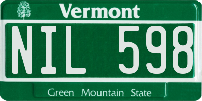 VT license plate NIL598
