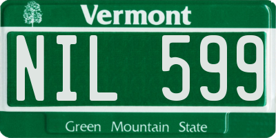 VT license plate NIL599
