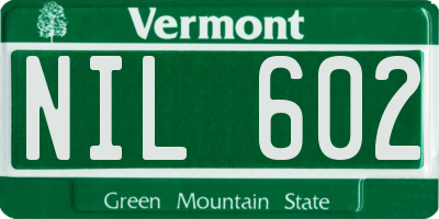 VT license plate NIL602