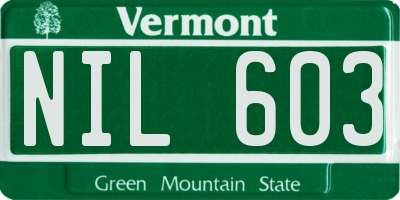 VT license plate NIL603