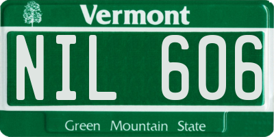 VT license plate NIL606