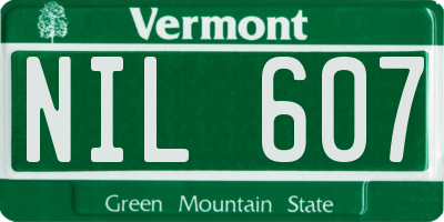 VT license plate NIL607