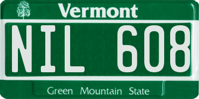 VT license plate NIL608
