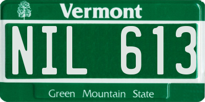 VT license plate NIL613