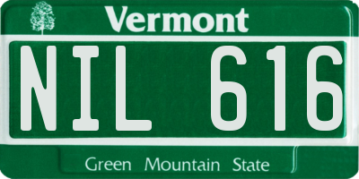 VT license plate NIL616