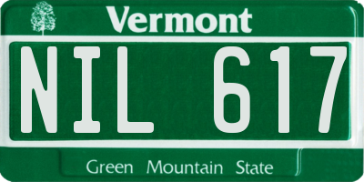 VT license plate NIL617