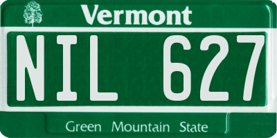 VT license plate NIL627