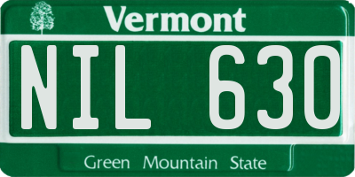 VT license plate NIL630