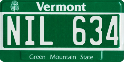VT license plate NIL634