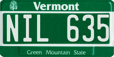 VT license plate NIL635