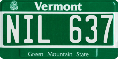 VT license plate NIL637