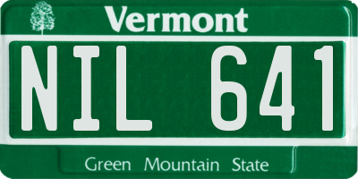 VT license plate NIL641
