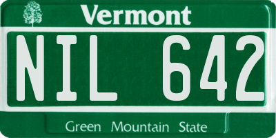 VT license plate NIL642