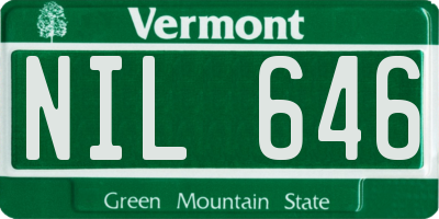 VT license plate NIL646