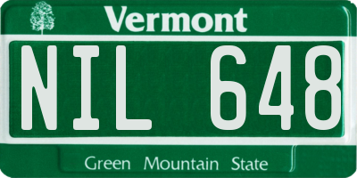 VT license plate NIL648