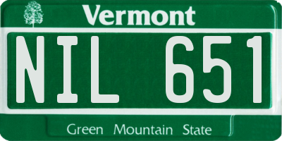 VT license plate NIL651