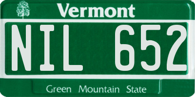 VT license plate NIL652