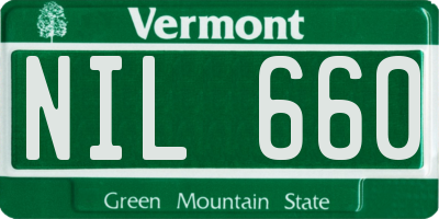 VT license plate NIL660