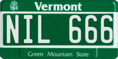 VT license plate NIL666