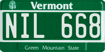 VT license plate NIL668