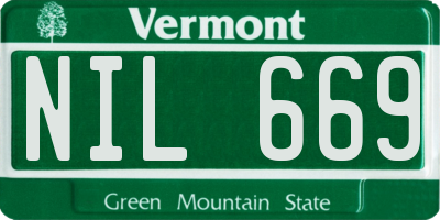 VT license plate NIL669