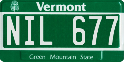 VT license plate NIL677