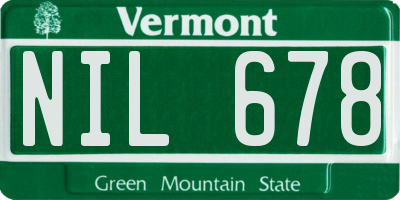 VT license plate NIL678
