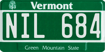 VT license plate NIL684