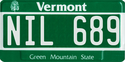 VT license plate NIL689
