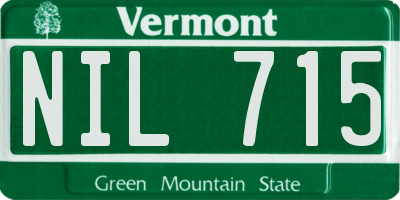 VT license plate NIL715
