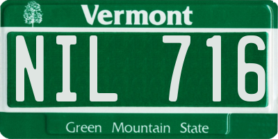 VT license plate NIL716