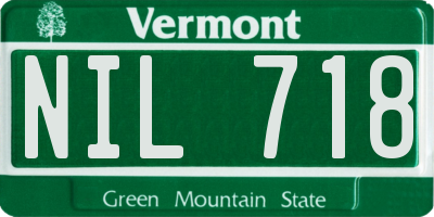 VT license plate NIL718