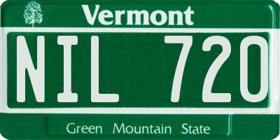VT license plate NIL720