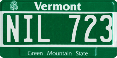 VT license plate NIL723