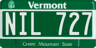 VT license plate NIL727