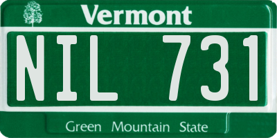 VT license plate NIL731