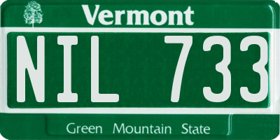 VT license plate NIL733